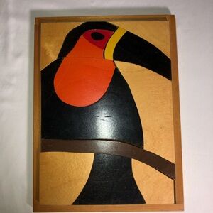 Wooden Parrot Puzzle, Chunky pieces, good pre-owned condition, vintage,